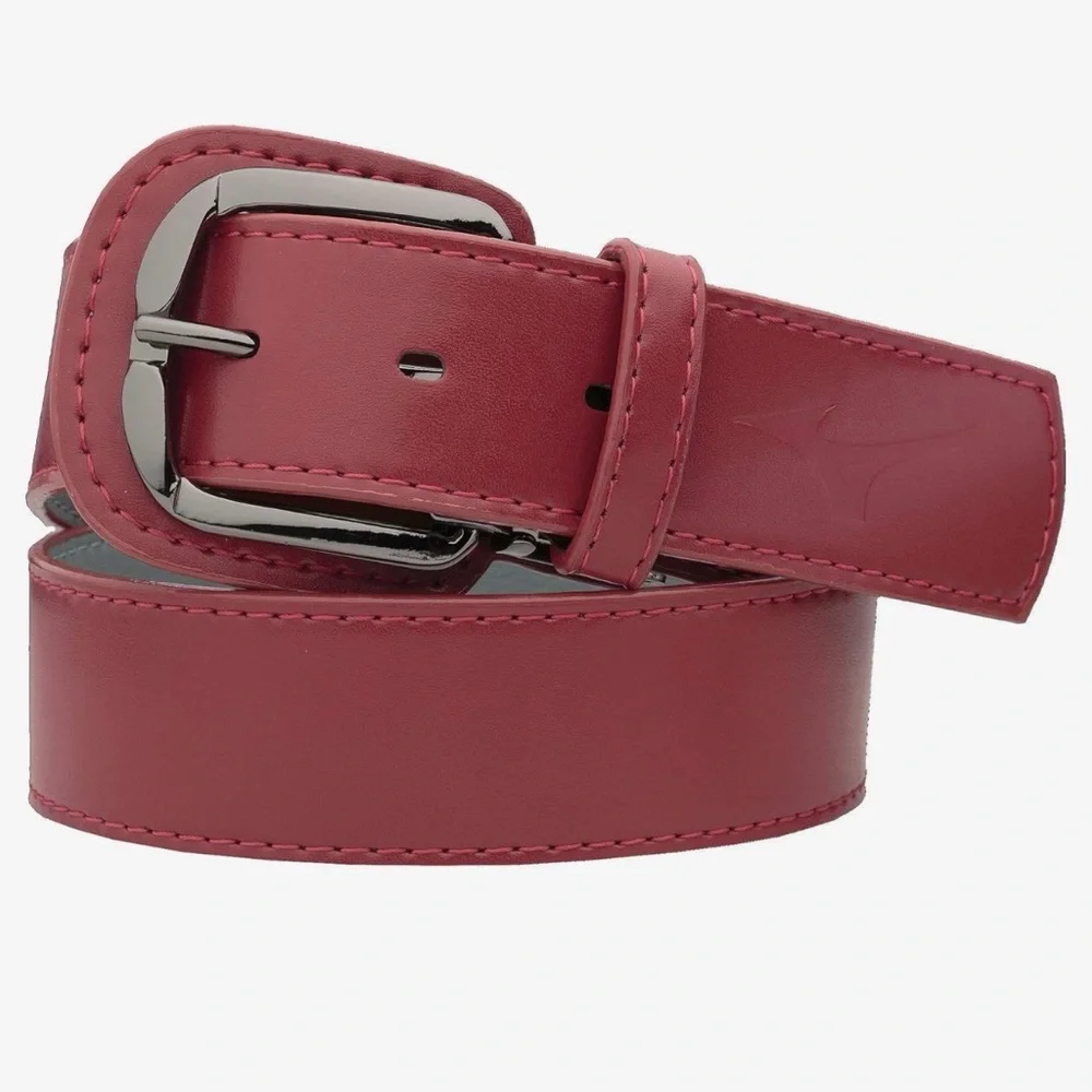 #10 NWT Mizuno unisex Youth Red Leather Belt softball baseball 31 inch